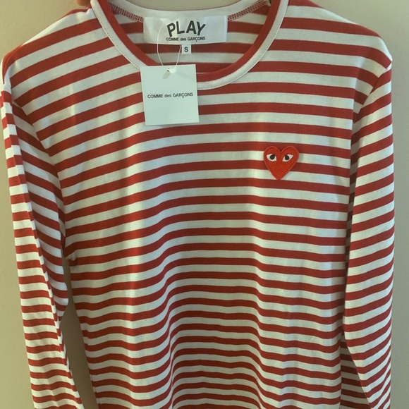 Cdg Red Striped Long Sleeve Comme Des Garçons Long Sleeve